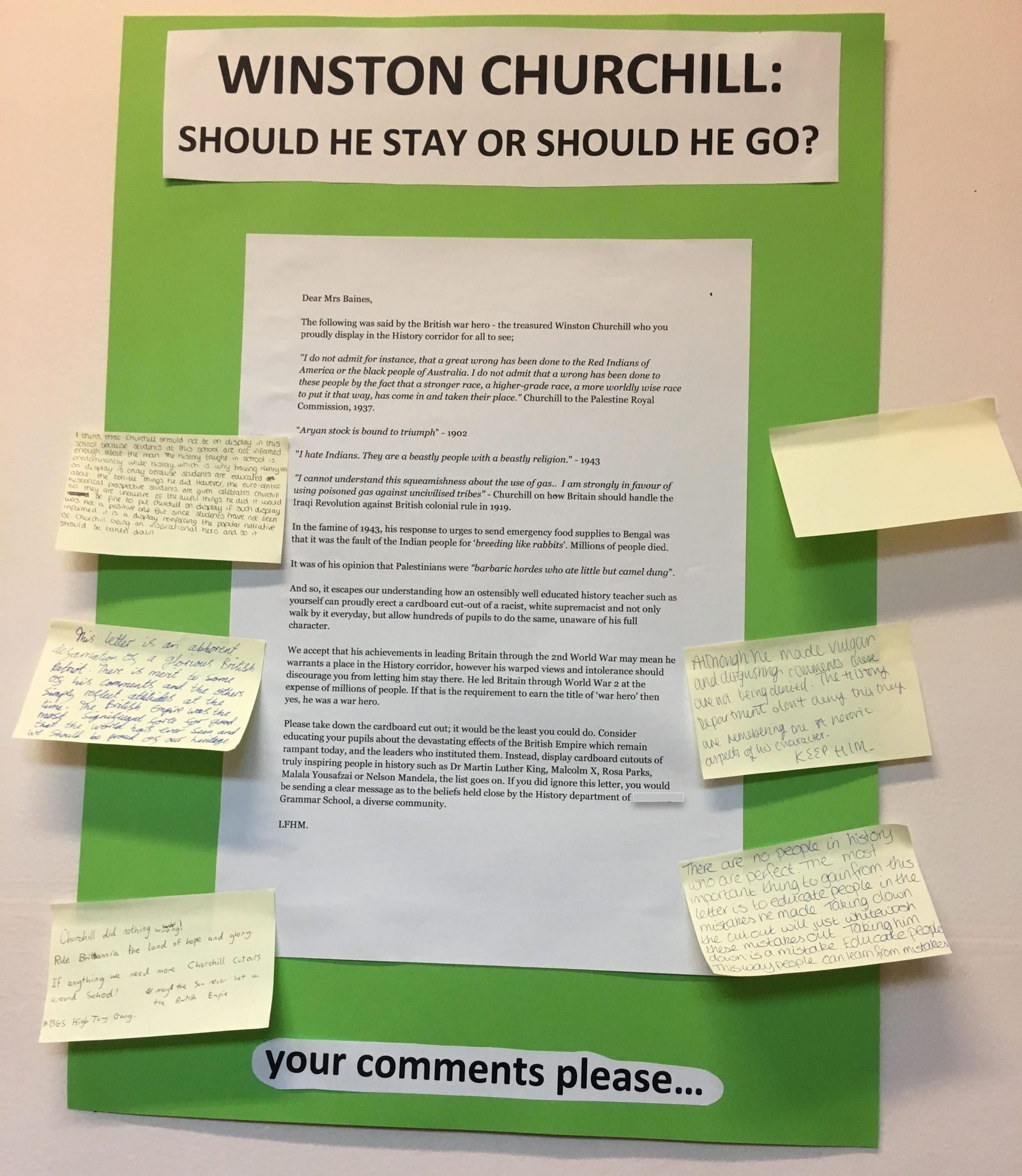 Winston Churchill History School Survey